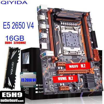 QIYIDA X99 Motherboard Set LGA 2011-3 Kit Xeon E5 2650 V4 CPU Processor With 16GB DDR4 ECC RAM Memory SSD NVME M.2