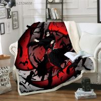 NEW Throw Blanket Japan Anime Itachi 3D Velvet Plush Blanket Bedspread for Kids Girls Sherpa Blanket Couch Quilt Cover Travel 04