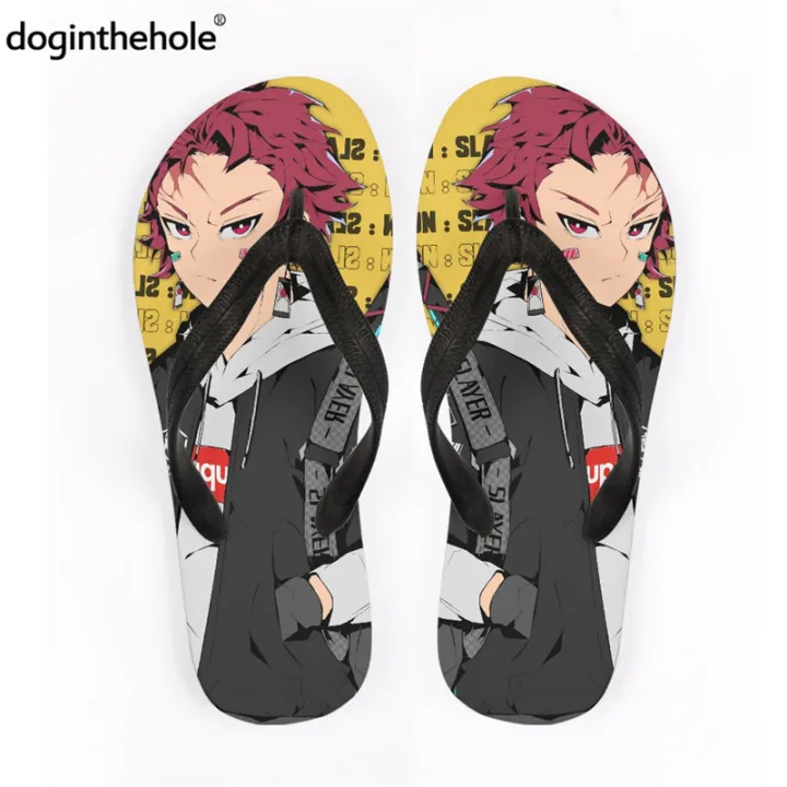 Doginthehole Women Fashion Anime Flip Flops Demon Slayer Tanjiro Cool Brand  Designer Slippers For Boy Girl Outdoor Beach Sandals | Lazada PH