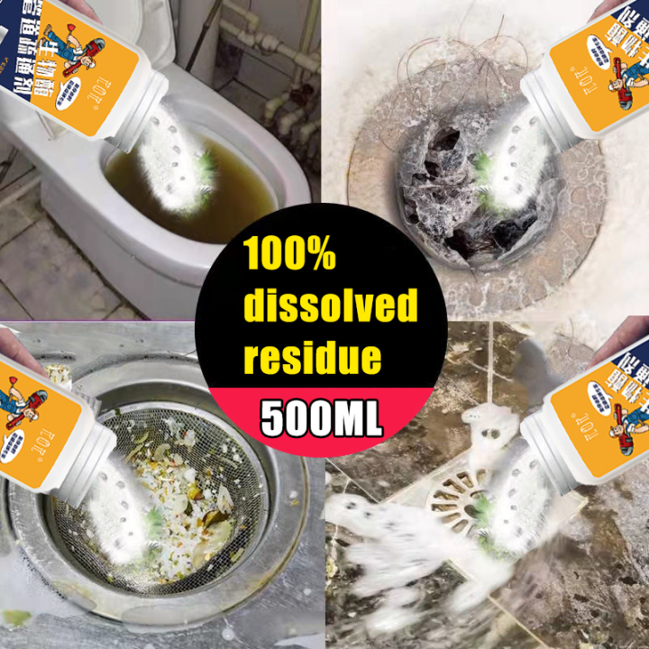 Powerful sink drain Clog Remover 500g Dissolves Grease, Hair, Oil
