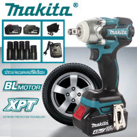 Makita ประแจไฟฟ้า บล๊อกไฟฟ้า DTW285 brushless แบต 2 ก้อน ประแจชาร์จลิเธียม เครื่องมือถอดยางล้อรถยนต์ที่มีแรงบิดสูง 18V เครื่องมือซ่อมรถยนต์