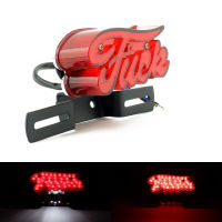 Retro Old School Universal Motorcycle Tail lights Rear License Plate Taillight For Harley Chopper Bobber Red Lens Stop Light