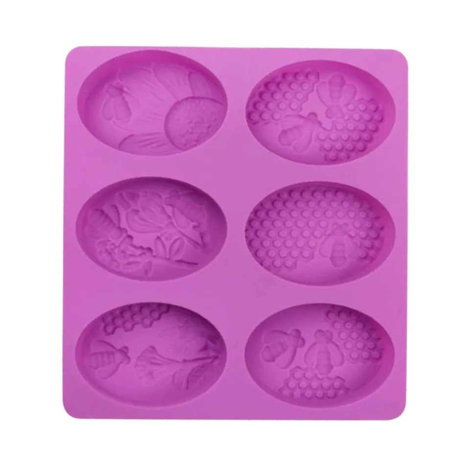 Oval Bee Honeycomb Silicone Soap Mold Soap Mold Silicone Molds