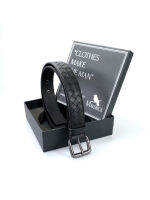 Le Galon in Black- The Braided leather belt เข็มขัดหนังถัก สีดำ หนังนิ่มสวย ของขวัญผู้ชาย ของขวัญสามี