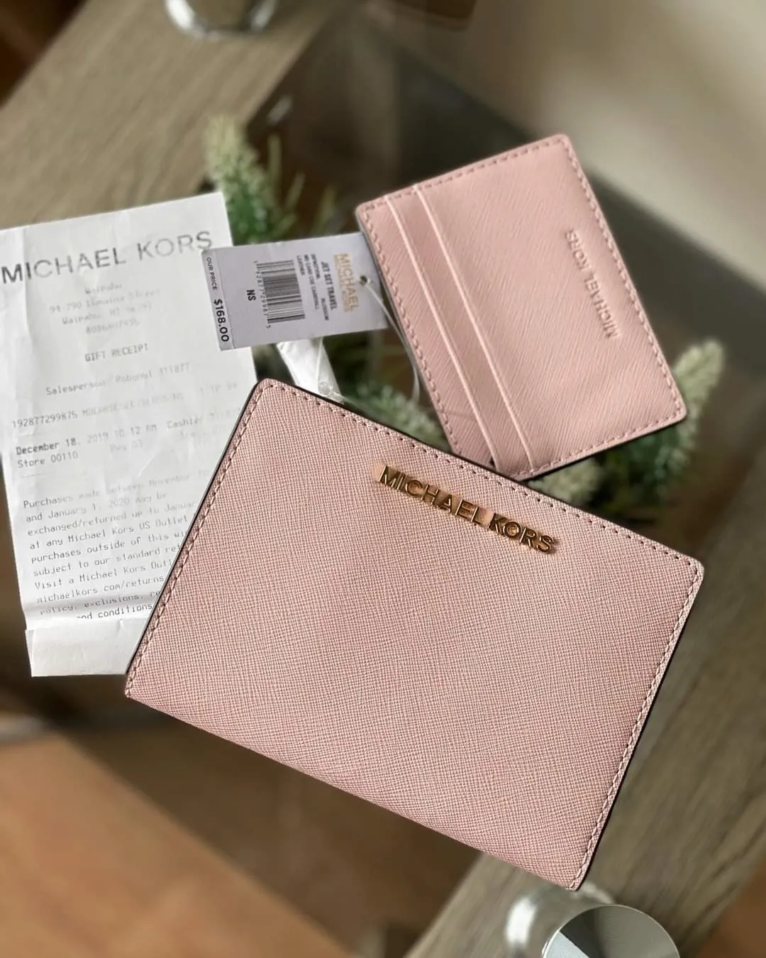 Pink Michael Kors Jet Set Travel MD Card Case Wallet | Lazada PH