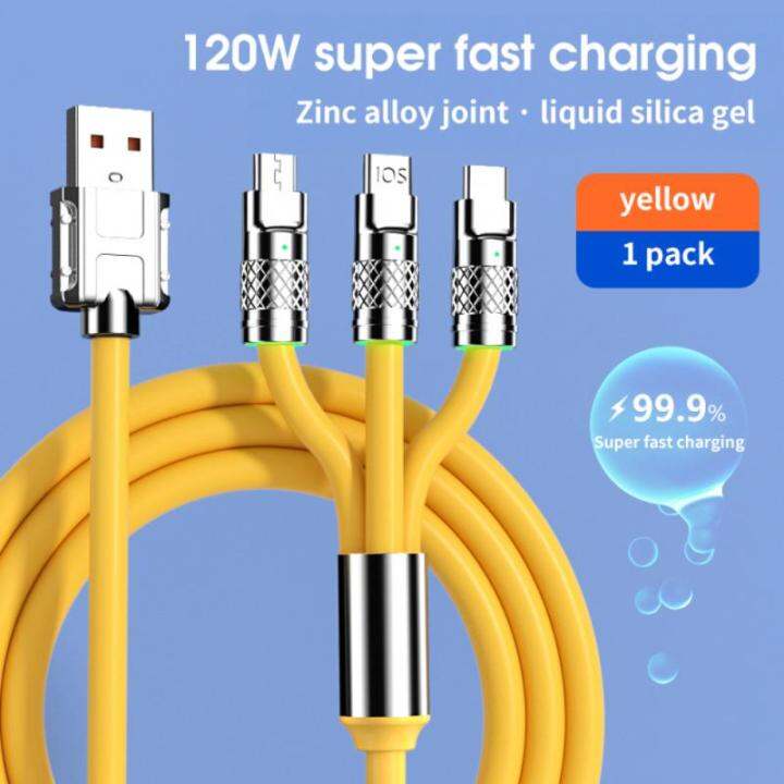 3 In 1 Fast Charging Cord Micro USB Type C Charger Cable Multi Usb Port Multiple  Usb Charging Cord For IPhone 14 13 For Huawei 