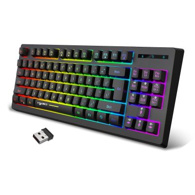 L100 RGB Mechanical Keyboard 87คีย์ RGB Backlights 2.4G สวิตช์ฉีดสองสีไร้สายสำหรับคีย์บอร์ดเกม
