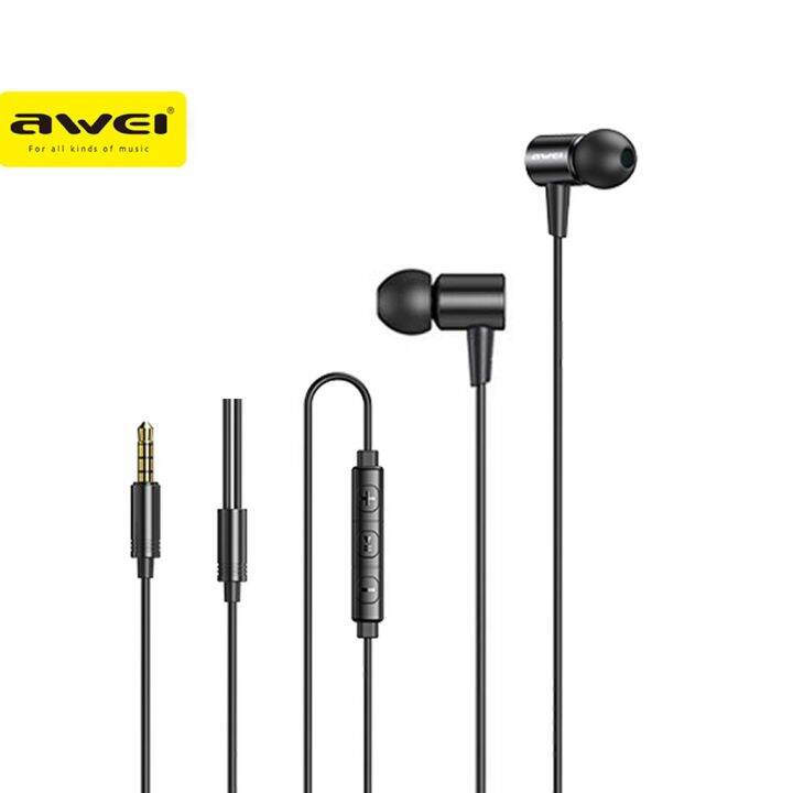 Awei L2 InEar Wired Earphone 3.5mm Jack Noise Reduction Earbuds