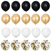 20pcs 12inch Gold Black Confetti Latex Balloon Happy Birthday Party Decorations Kids Adult Boy Girl Baby Shower Wedding Supplies Balloons