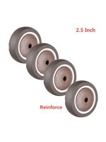 4 Pcs/Lot 2.5 Inch Brown Reinforce Single Caster TPE Rubber Wheel Wear-Resistant Silent Universal Accessories Pulley Furniture Protectors Replacement