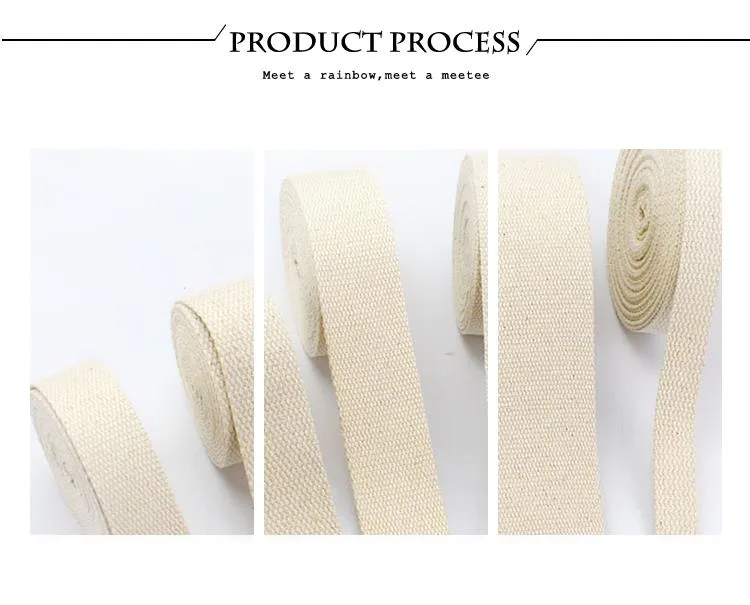5M 20/25/32/38/50mm 1.5mm Thick Cotton Webbing Tapes Polyester