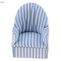 Fre 1:12 dollhouse Miniature Furniture stripe โซฟาเก้าอี้สำหรับห้องนั่งเล่นเตียง