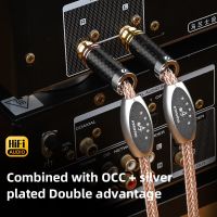 HIFI 2RCA Male to 2RCA Male Audio Video Cable OCC and silver plated RCA Audio Splitter Cable for DVD Sound TV box Louder