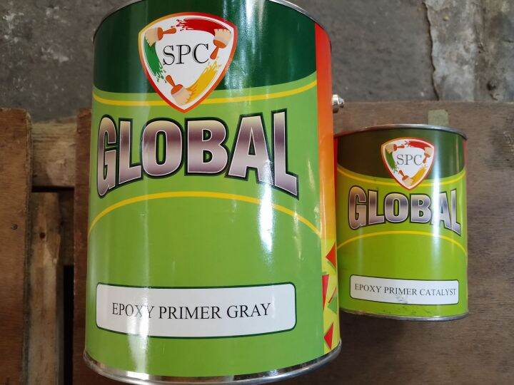 Global Epoxy Primer Gray Primer Paint for Metal, Has Odor, Quick Drying