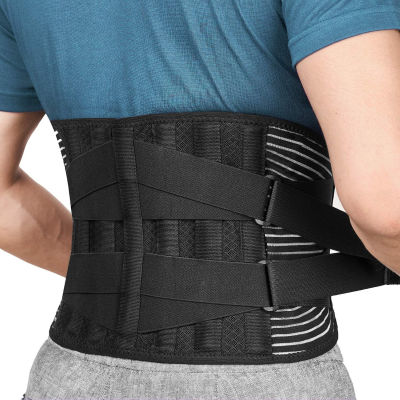 FREETOO Back Braces for Lower Back Pain Relief with 6 Stays, Breathable Back Support Belt for Men/Women for work , Anti-skid lumbar support belt with 16-hole Mesh for sciatica(M) M(29.5"-37.4")