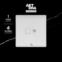 ART DNA รุ่น A63 Frameless เต้ารับสัญญาณคอมพิวเตอร์+เต้ารับสัญญาณโทรทัศน์ Computer + TV Socket สีขาว ปลั๊กไฟโมเดิร์น ปลั๊กไฟสวยๆ สวิทซ์ สวยๆ switch design