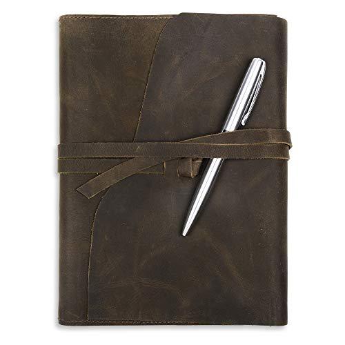 Perfect A5 Size for Travel and Writing On The Go with Luxury Pen Rustic Handmade Leather Bound Notebook for Men & Women Use Daily for Drawing and Sketching Refillable Leather Journal Gift Set 
