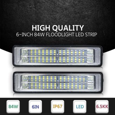 ไฟ LED ทำงาน2แพ็ค6นิ้ว84W ไฟ LED อัตโนมัติ90 ° ไฟทำงานปรับได้ไฟ IP67กันน้ำ6500K ไฟฟลัดไลท์แอลอีดีกันน้ำได้ LED ไฟแต่งสวนหลา Xinanhome