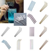 Reusable Metal Drinking Straws 304 Stainless Steel Sturdy Bent Straight Drinks Straw Colourful Party Bar Accessory Specialty Glassware