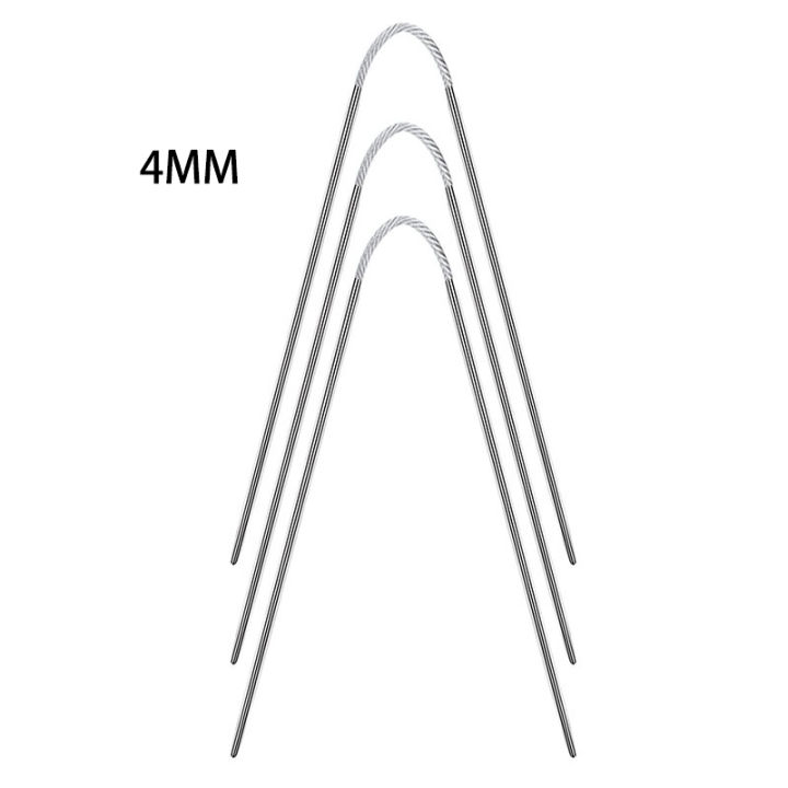 bokali-ถุงเท้าสแตนเลสเหล็กวงกลมเข็มถักงอได้ปลายสองด้านเข็มถัก2มม-2-5มม-3มม-3-5มม-4มม-4-5มม-5มม-1ชิ้น