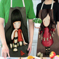 1pcs Cartoon Character Anti-fouling Kitchen Aprons for Women Linen Household Cleaning Cooking Baking Waist Bib 68x55cm 47x38cm