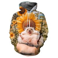 Hoodies For Men Cute Hedgehog 3D Printed Leisure Hoodie Casual Funny Animal Hooded Sweatshirt Women Childrens Clothing y2k Tops