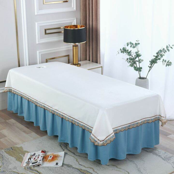 [NEW 2023] High Quality Lace Edged Thickened Solid Beauty Salon Bed