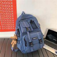 Fashion Womens Backpack Summer Nylon Solid Color Schoolbags Of Girls Waterproof Large-capacity Backpack With Many Pockets 2021