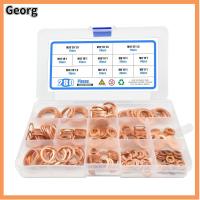 GEORG 280 Pcs 12ขนาด ชุดแยกประเภทเครื่องซักผ้าแบน M5-M20 ทองแดงทองแดง ชุดตัวยึด ตัวชี้วัด เครื่องมือฮาร์ดแวร์สำหรับทำงาน การก่อสร้างบ้าน