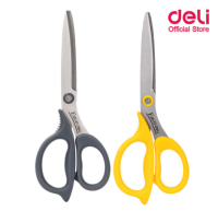 Deli 77758 Scissors กรรไกรสเตนเลส สำหรับตัดกระดาษและผ้า ขนาด 210 mm (8 1/4 นิ้ว) คละสี 1 ชิ้น อุปกรณ์ตัด อุปกรณ์สำนักงาน