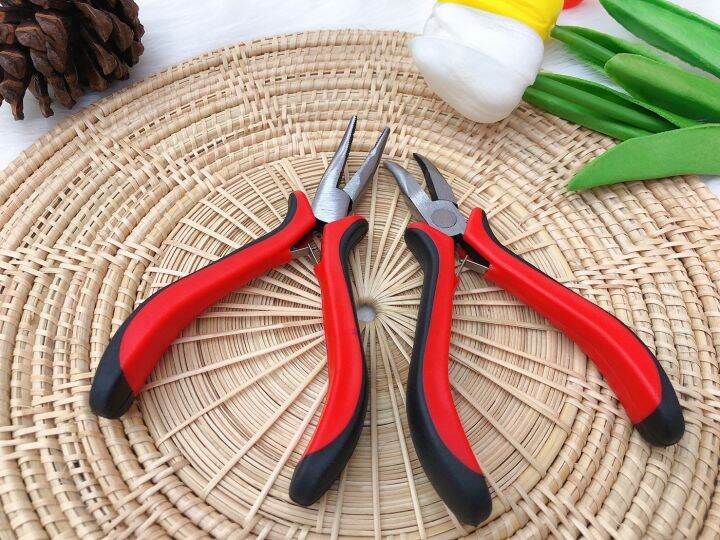 คีมด้ามแดงสำหรับหนีบตัวล๊อคผมต่อ-ต่อผม-คีมหนีบดำแดงปากจิ้งจก-pliers-with-red-handle-for-clamping-the-lock-for-hair