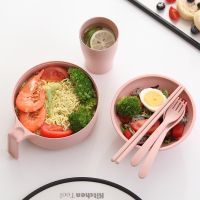 Bubble noodle bowl with cover student dormitory easy to clean Japanese cute large instant noodles chopsticks set single microwav