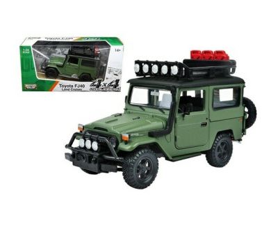 โมเดลรถ Motomax  No.♯ 79137 TOYOTA FJ40 LAND CRUISER OFF ROAD สีเขียว (Scale 1:24) สวยสมจริงเหมาะกับการสะสม