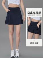 Womens quick-drying sports short skirt badminton tennis hakama casual fitness running anti-light half-length pleated skirt summer