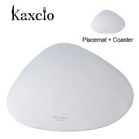 Kaxcio 2PCS จานรองแก้วเครื่องครัว PU หนังพรมกันน้ำลื่นฉนวนกันความร้อนอาหารค่ำห้องครัว