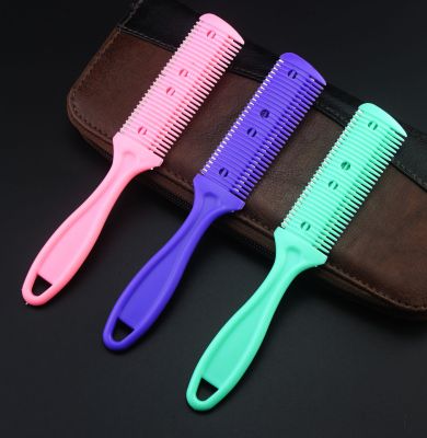 【YF】 Multicolor Hair Cut Barber Styling Scissor Razor Magic Blade Combs Kit Double-Sided Scissors Hairdressing Tools Black