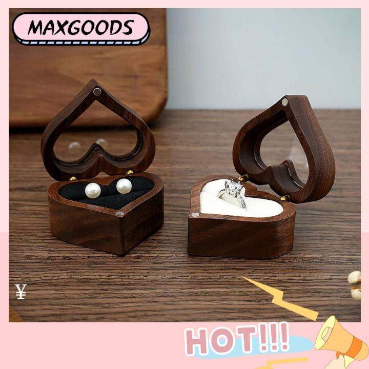 MAXG Highquality Wedding Heart Shape Gifts Case Storage Holder Ring