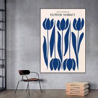 Tulip Flower Wall Art Canvas Painting Retro Posters and Prints Coffee House Bar Picture Nordic Living Room Home Decoration Mural Drawing Painting Supp