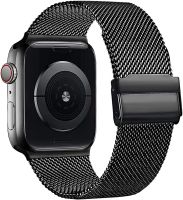 สายเหล็กสแตนเลสแม่เหล็กไล่ระดับสี Milanese สำหรับ Apple Watch 38mm 40มม. 42มม. 44มม. 41มม. 45มม. 49มม. สร้อยข้อมือโลหะสำหรับสมาร์ทวอท์ช1 2 3 4 5 6 7 8 SE