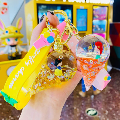 เติมน้ำมันไอศครีมการ์ตูนตุ๊กตาพวงกุญแจหญิง Pikachu น่ารักสร้างสรรค์ของเหลวรถจี้
