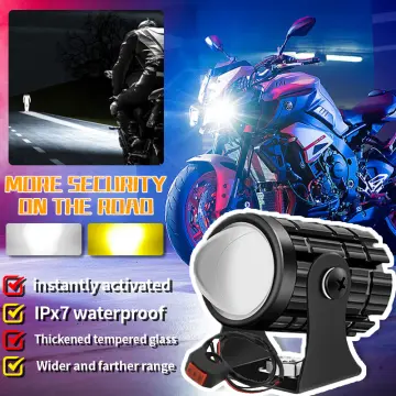 Motorcycle Mini Driving Lights High Low Led Headlight With Domino 3 Way  Switch