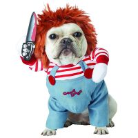 ZZOOI Halloween Costume for Pets Dogs Cats Deadly Doll Costume Cute Scary and Spooky Custome for Pets Party Cosplay ropa de navidad