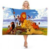 ✁ Lion King Series Decorative Pattern Towel Disney 33D Digital Print Rectangular Microfiber Soft Absorbent Beach Towel