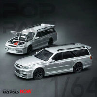 POPRACE 1:64 Model Car Alloy Die-Cast Open Hood Vehicle -Sliver