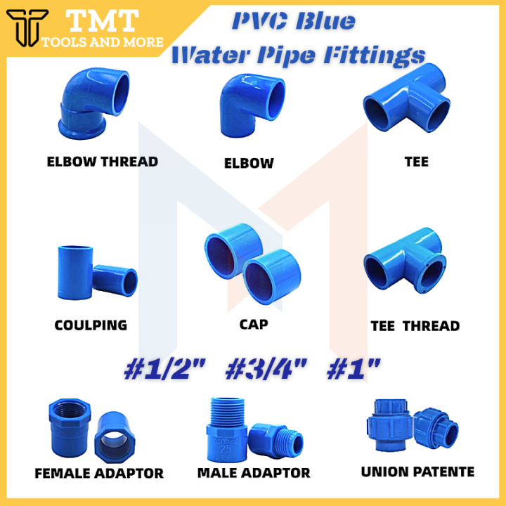 PVC Blue Water Pipe Fittings Elbow / Tee / Male Female / Union Patente ...