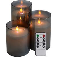 Remote LED Electronic Candle Lights Flameless Candle LED Glass Candle Set With Control Timer For Christmas Home Decor Wedding