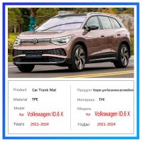 แผ่นรองท้ายรถสำหรับ VW Volkswagen ID.6 X อุปกรณ์เสริม2021 ~ 2024 2023 ID 6 ID6ป้องกันพรมกันน้ำสกปรกหุ้ม