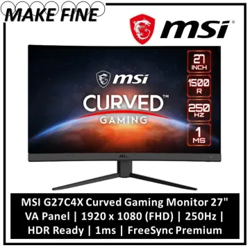 MSI G27C4X 27 Curved Gaming Monitor - 1500R 1920 x 1080 VA Panel, 250Hz /  1ms, AMD FreeSync Premium