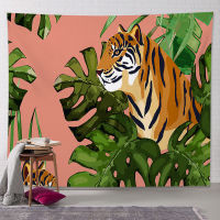 Tapestry Wall Decor Tropical Rainforest Wildlife Tiger Handing Cloth Tapestry Wall Background