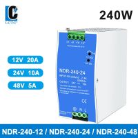 NDR 240W 110V 220V AC เป็น DC Industrial DIN Rail Switching Power Supply 12V 24V 48V